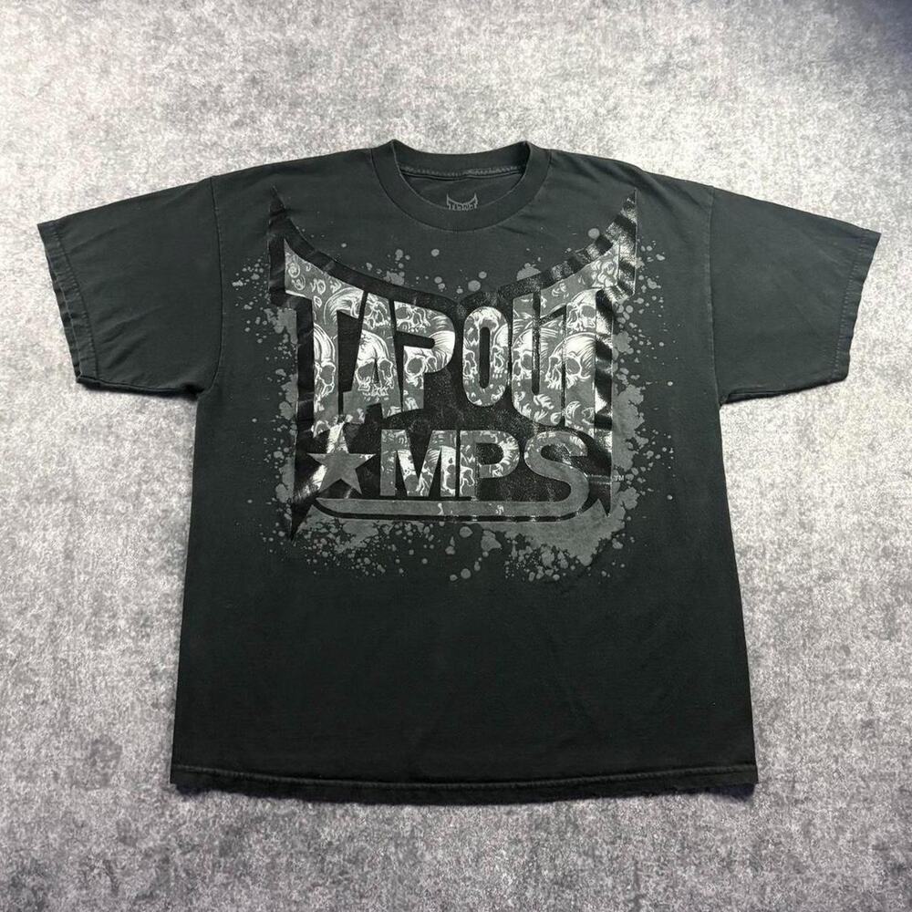 Tapout MPS T-Shirt Mens XL Black Skull Graphic MMA Y2K Grunge Mall Goth Tee